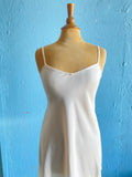 Y2K white slip dress with back opening