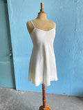 Y2K white slip dress with back opening