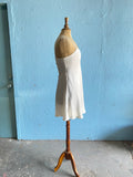 Y2K white slip dress with back opening