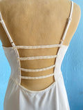 Y2K white slip dress with back opening