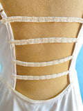 Y2K white slip dress with back opening
