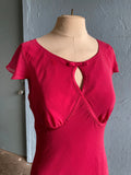 Y2K Ann Taylor Hot pink polka dot silk bias cut dress
