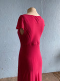 Y2K Ann Taylor Hot pink polka dot silk bias cut dress