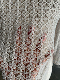 90's-Y2K Tan mesh knit long sleeve top