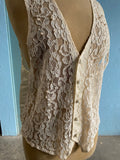 90's Ivory laced vest top