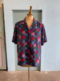 90's Purple diamond scale button down shirt