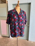 90's Purple diamond scale button down shirt