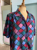 90's Purple diamond scale button down shirt