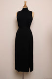 Ferrenti Black midi skirt with front slits