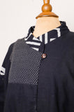 1990's Black & Grey cropped abstract color block light jacket with pockets