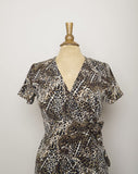 1990's Cheetah short sleeve printed wrap mini dress
