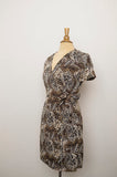 1990's Cheetah short sleeve printed wrap mini dress