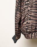 1990's Tiger striped Silk Plus size bomber jacket