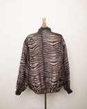 1990's Tiger striped Silk Plus size bomber jacket