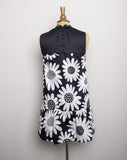 Victoria Beckham 60's Mod inspired Black and White daisy sleeveless dress