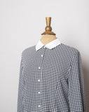 1990's Black & White houndstooth long sleeve button down shirt