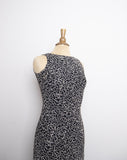 Y2K  Ann Taylor sleeveless silk bias black dress with speckle print.