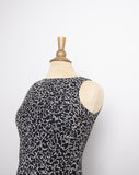 Y2K  Ann Taylor sleeveless silk bias black dress with speckle print.