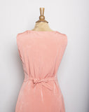 1990's Melon sleeveless button-down dress with back tie and 2 front slits