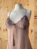 Y2K Brown sheer laced baby doll top