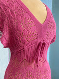 Y2K Fuchsia knit tunic top