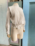 Antique French lawn white cotton blouse from the Victorian era