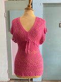 Y2K Fuchsia knit tunic top