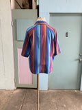 70's purple blue striped tunic top