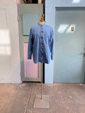 90's denim long sleeve shirt with mandarin collar