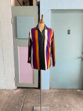 90's striped purple yellow long sleeve shirt