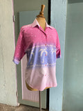 80-90's Pink & Violet pastel tie-dye Hawaiian shirt