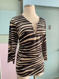 Y2K Black White zebra plus size top with silver rings