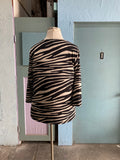 Y2K Black White zebra plus size top with silver rings