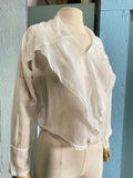 Victorian cotton gauzy sheer ruffle blouse