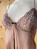 Y2K Brown sheer laced baby doll top