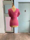 Y2K Fuchsia knit tunic top