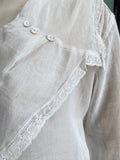 Victorian cotton gauzy sheer ruffle blouse