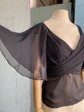 Y2K Black sheer capelet top