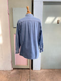 90's denim long sleeve shirt with mandarin collar