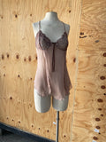 Y2K Brown sheer laced baby doll top