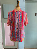 90's boho short sleeve shirt