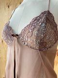 Y2K Brown sheer laced baby doll top