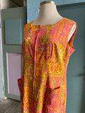 60-70’s Psychedelic Pink & orange mod dress