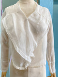 Victorian cotton gauzy sheer ruffle blouse