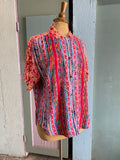 90's boho short sleeve shirt