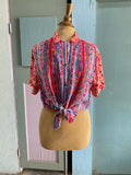 90's boho short sleeve shirt