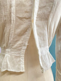 Antique French lawn white cotton blouse from the Victorian era