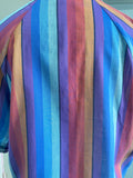 70's purple blue striped tunic top