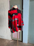 Y2K Red, Black and Gray Geo Shaped color block shirt