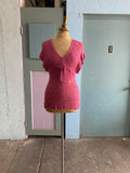 Y2K Fuchsia knit tunic top